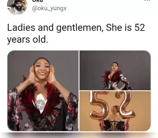 52 years old woman causes stir online with her beautiful birthday pictures.