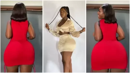 Ghana Vs Naija, Hajia Bintu goes head to head with Destiny Etiko for the battle of the biggest backside (photos)