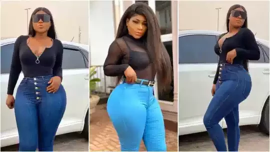 Ghana Vs Naija, Hajia Bintu goes head to head with Destiny Etiko for the battle of the biggest backside (photos)