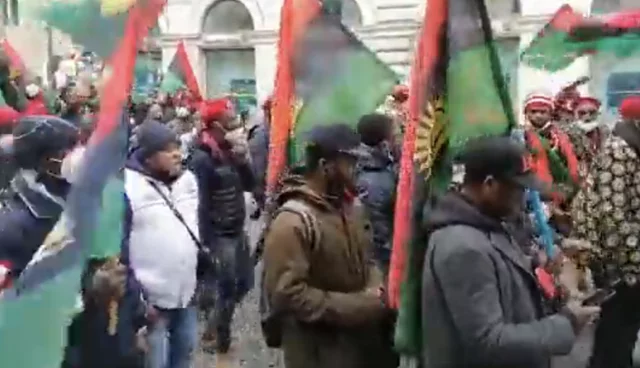 Nnamdi Kanu’s supporters stage protest in Italy